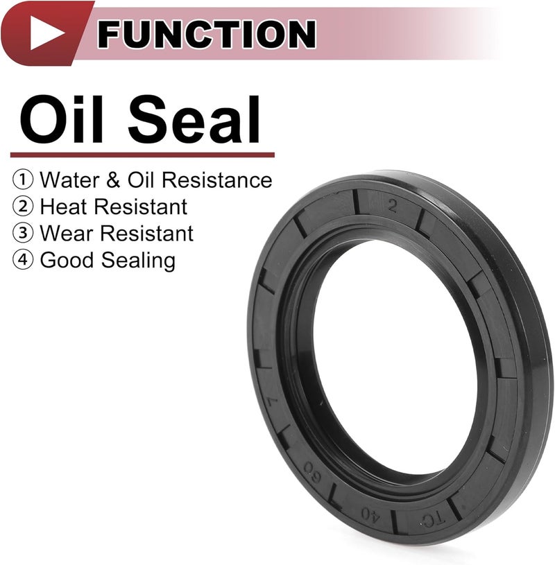 HEROFFIX 5 Pcs Rotary Shaft Seal High Pressure Oil Seal 40x60x7mm Black Nitrile 70 Durometer Rubber - Image 3
